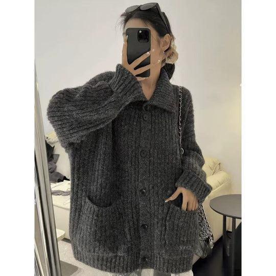 Damen Kuscheliger Grobstrick Cardigan Shop Nory