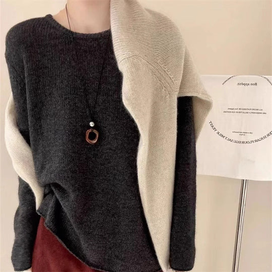 Damen Leichter Oversize-Feinstrickpullover mit Rundhals, dezentem Sheer-Effekt und gerundetem Saum Shop Nory