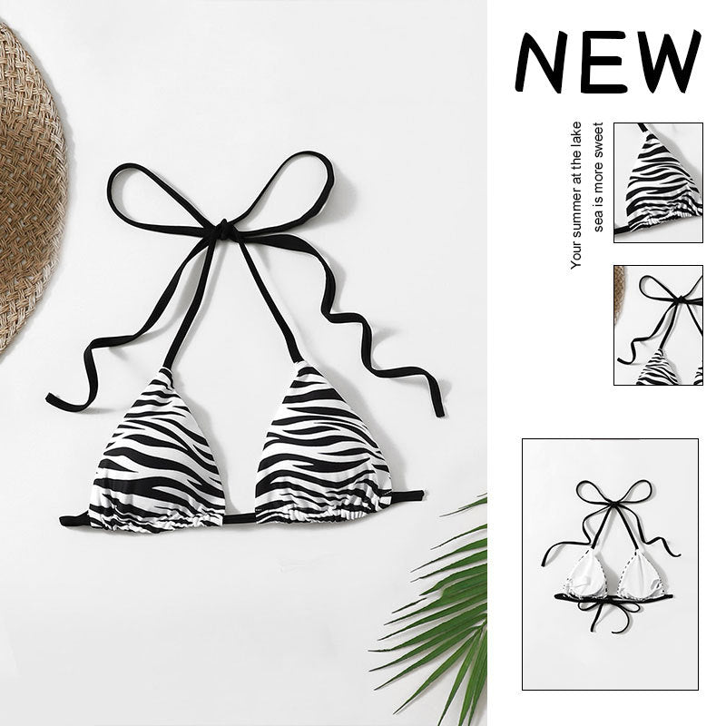 Damen Triangel-Bikini mit verspieltem Wellenmuster