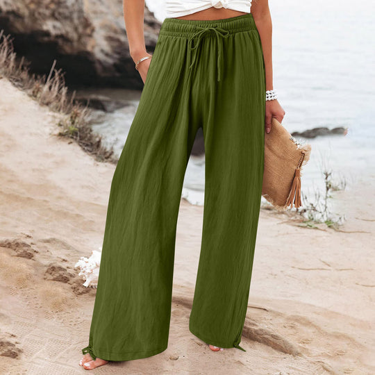 Damen Weite hose mit elastischem Bund und praktischen Taschen