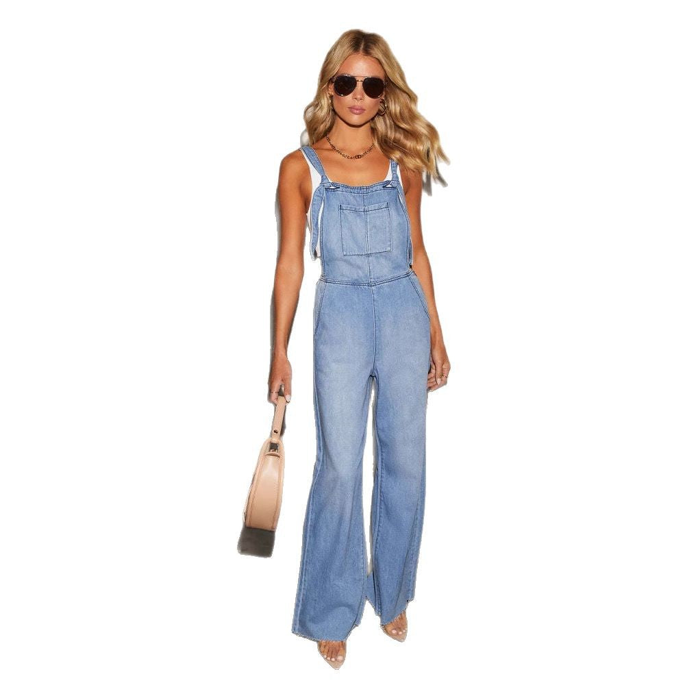 Damen Denim-Latzhose im lässigen Weit-Schnitt