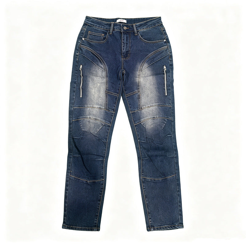 Herren Modische Cargo-Jeans mit Reißverschluss Shop Nory