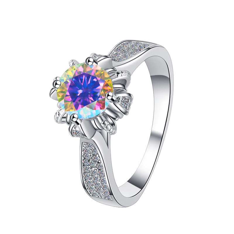 Damen Eleganter Verlobungsring mit kunstvollem Zirkonia-Besatz Shop Nory