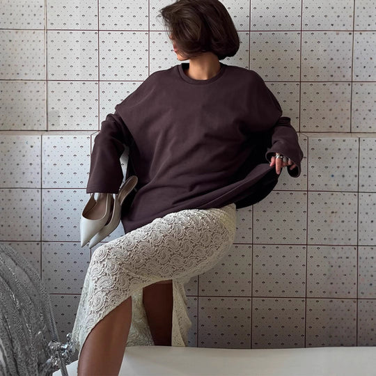 Damen Oversized Sweatshirt mit Raglanärmeln & extra langem Lounge‑Schnitt Shop Nory