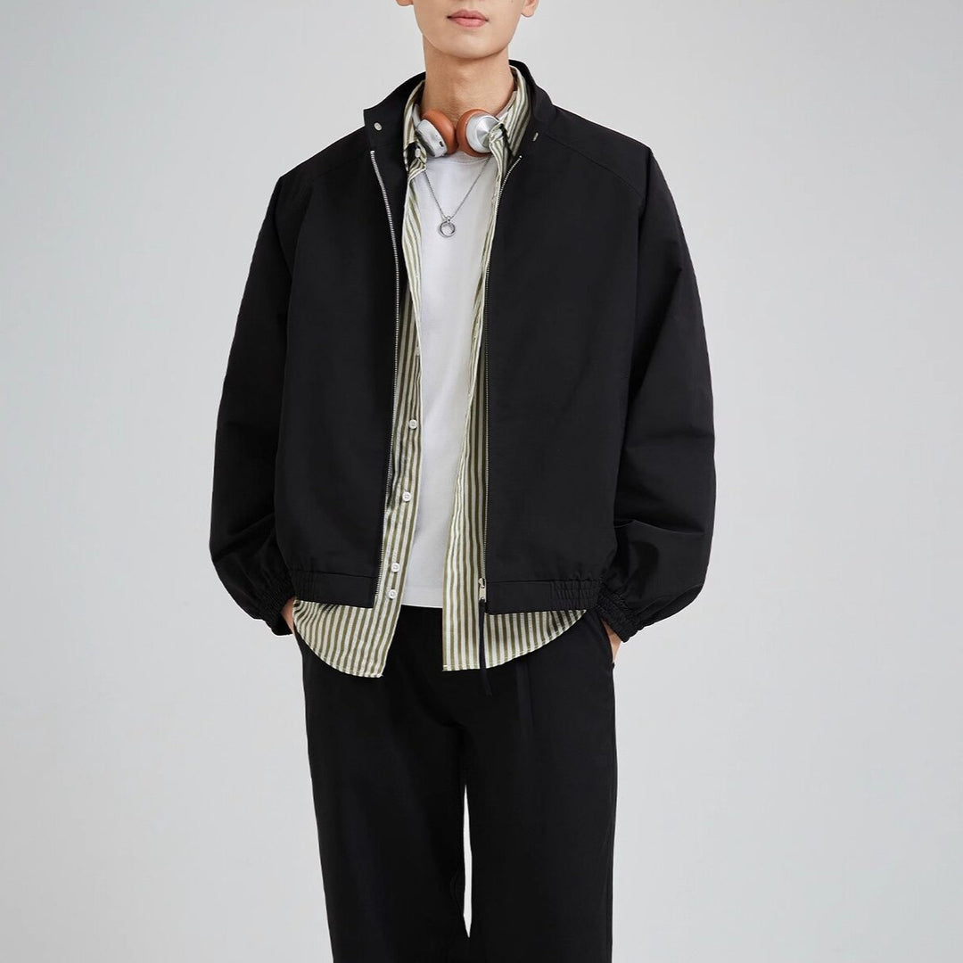 Herren leichte oversized Bomberjacke mit Stehkragen und elastischen Bündchen Shop Nory