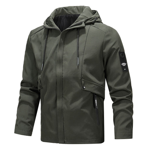 Herren Urbaner Softshell-Blouson mit Kapuzenkragen, winddichter Membran und Druckknopf-Taschenelementen Shop Nory