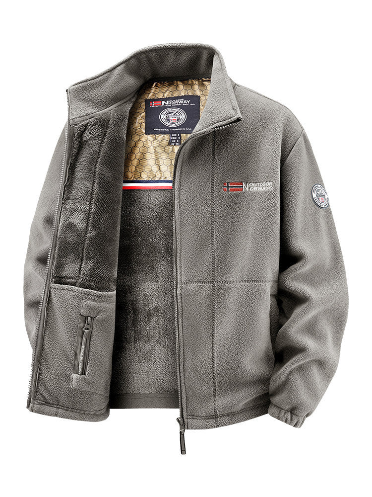 Damen Thermo-Fleecejacke mit wärmendem Teddyfutter, Stehkragen und Reißverschlusstaschen Shop Nory