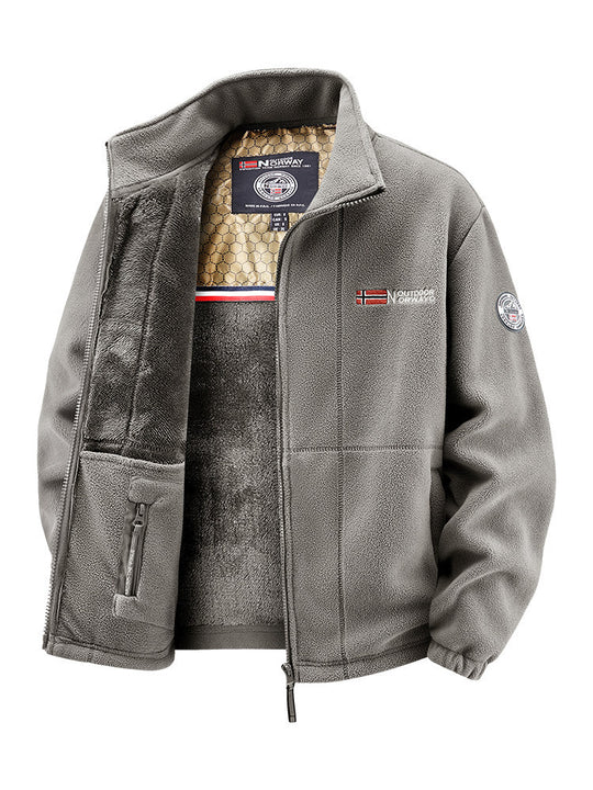 Damen Thermo-Fleecejacke mit wärmendem Teddyfutter, Stehkragen und Reißverschlusstaschen Shop Nory