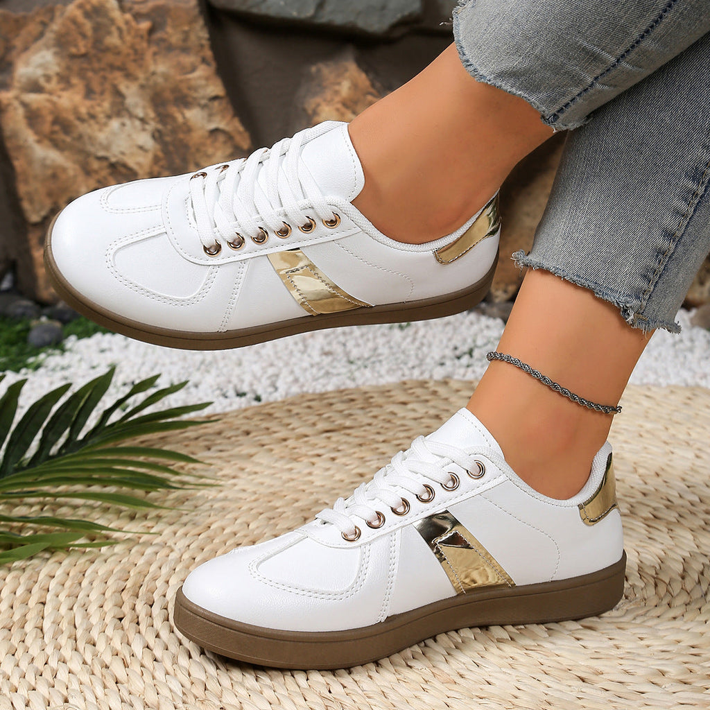 Damen Sneakers mit glänzenden Akzenten und bequemem Fußbett