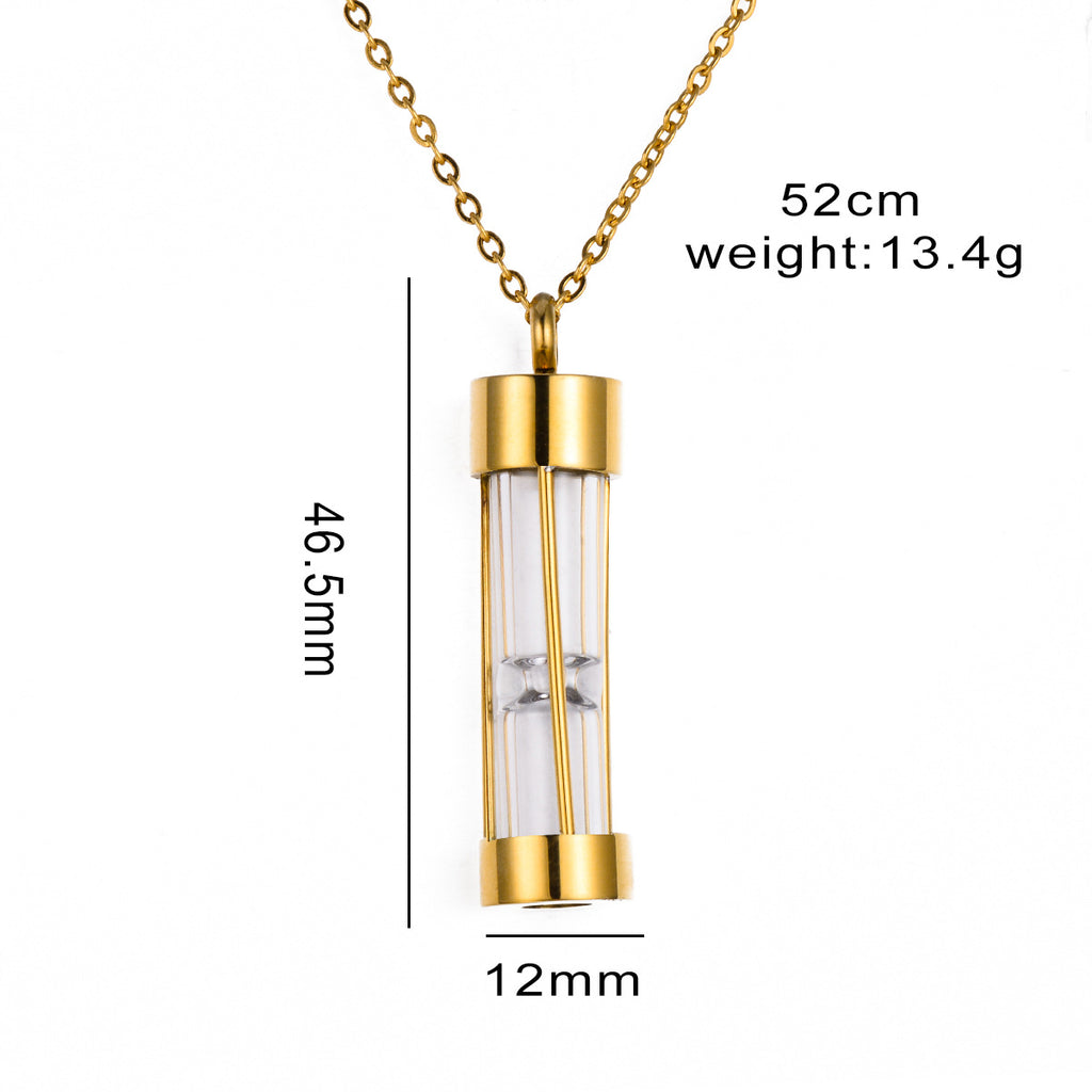 Damen Pendelkette mit modernem Sanduhr-Anhänger Shop Nory