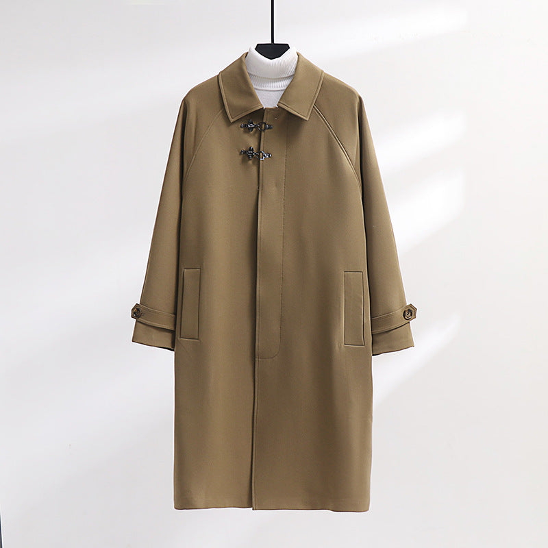 Damen Longline-Mantel mit Knebelverschluss und Raglanärmeln Shop Nory