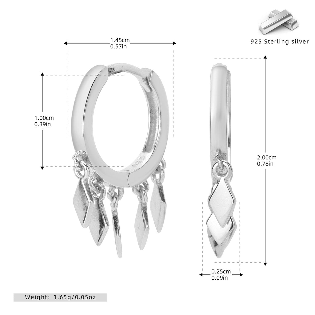 Damen Ohrhänger mit schickem Anhänger-Design aus hochwertigem 925 Sterling Silber Shop Nory