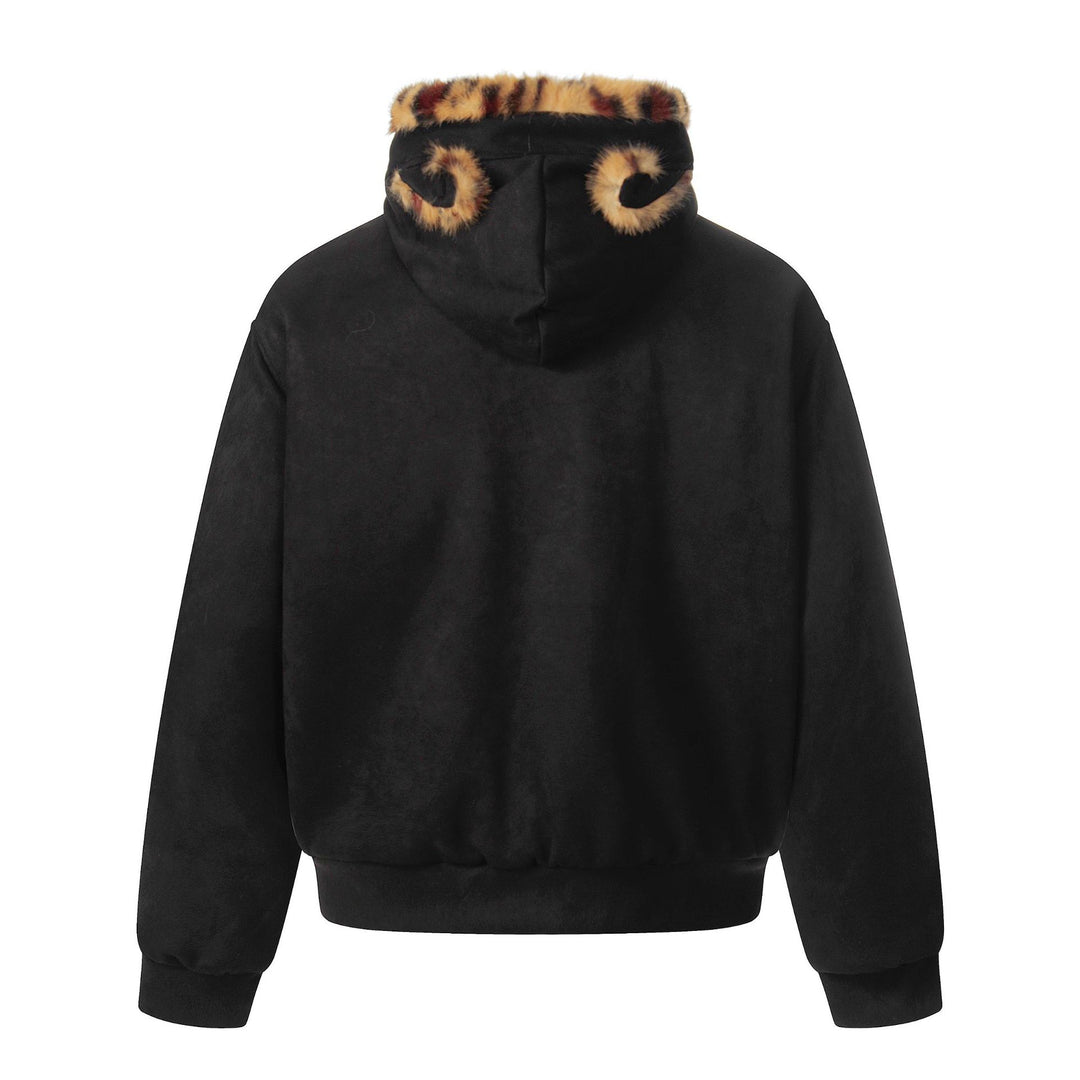 Damen Kuscheliger Samt‑Bomber mit leo‑gefüttertem Kragen und elastischem Saum Shop Nory