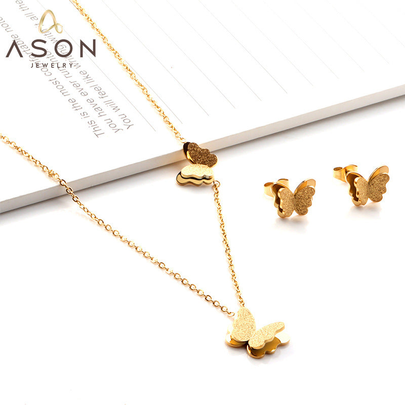 Damen Schmuckset mit elegantem Schmetterlingsdesign aus hochwertigem Edelstahl Shop Nory