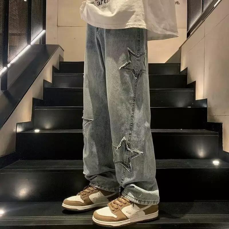 Herren lässige Jeans mit Sterne-Stickerei
