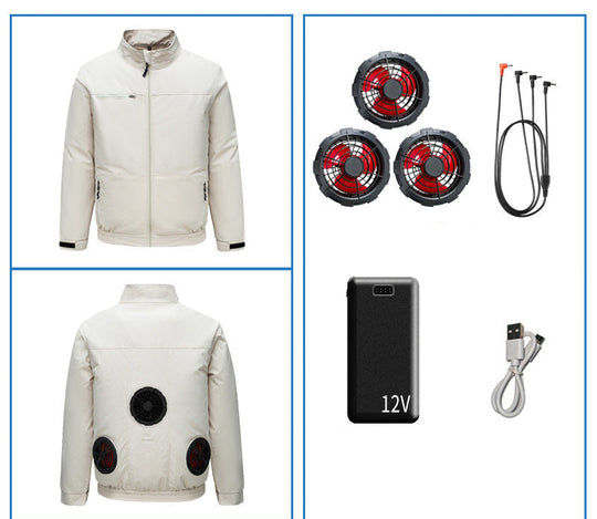 Unisex nan Niederspannungs Lüfter-Set für Kühljacken mit drei kompakten Ventilatoren und Y-Anschluss Shopnory