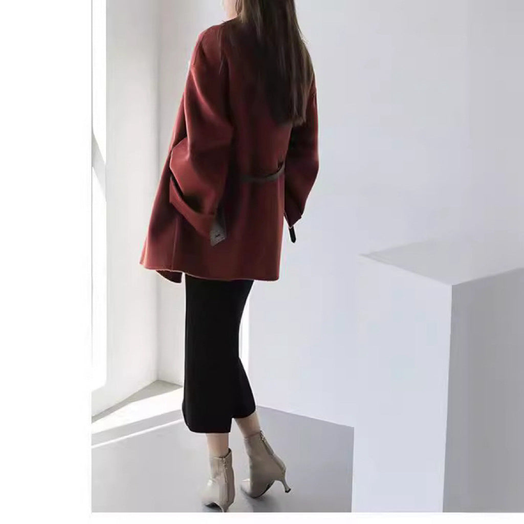 Damen Modischer und eleganter Mantel mit Gürtel Shop Nory