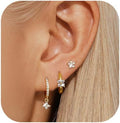 Damen Ohrstecker-Set mit funkelnden Kristallen Shop Nory