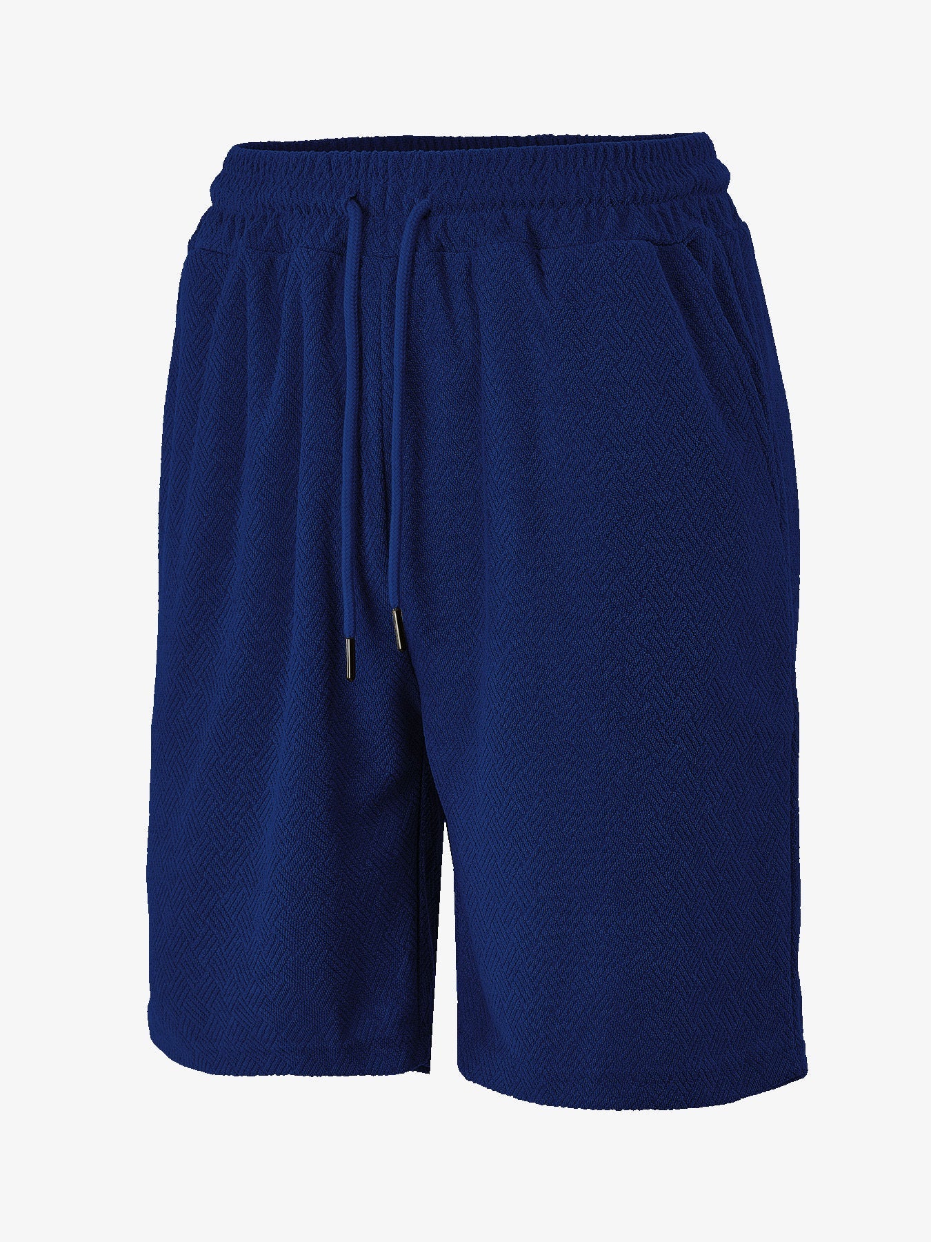 Herren nan Frottee-Shorts mit Fischgrätstruktur, elastischem Kordelbund und Seitentaschen Shopnory
