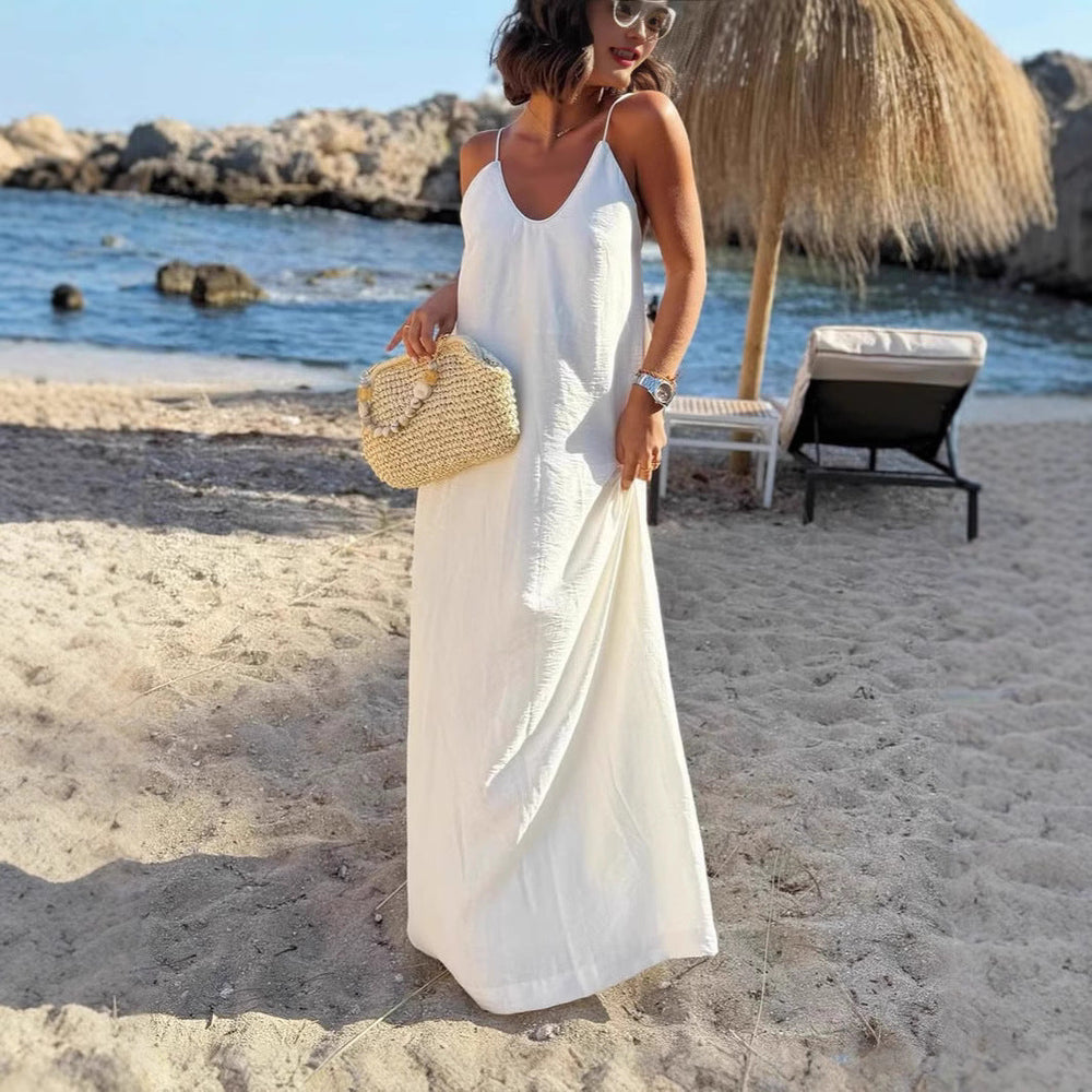 Damen Strandkleid mit Rückenausschnitt