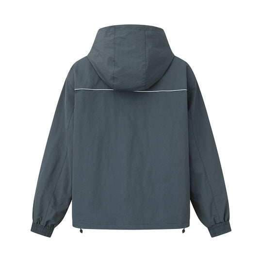 Unisex Leichtgewichtiger Boxy-Kapuzenblouson mit Zwei‑Wege‑Reißverschluss und Kordelzugsaum Shop Nory