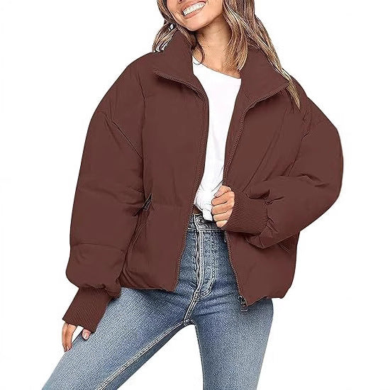 Damen Gesteppte Kurzjacke mit Stehkragen, wattierter Füllung und elastischen Bündchen Shop Nory