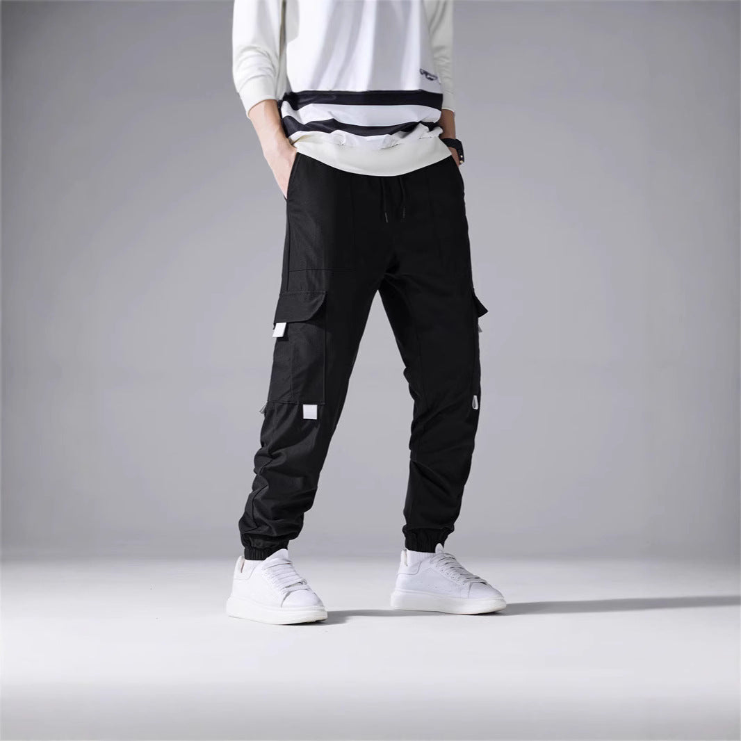 Herren Utility-Cargohose im Joggerstil mit Tunnelzugbund, elastischen Beinabschlüssen & Mehrfachtaschen Shop Nory