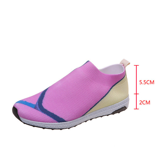 Damen Leichte Strick-Slipper-Sneaker ohne Schnürung mit atmungsaktivem Mesh und gedämpfter Plateausohle Shop Nory