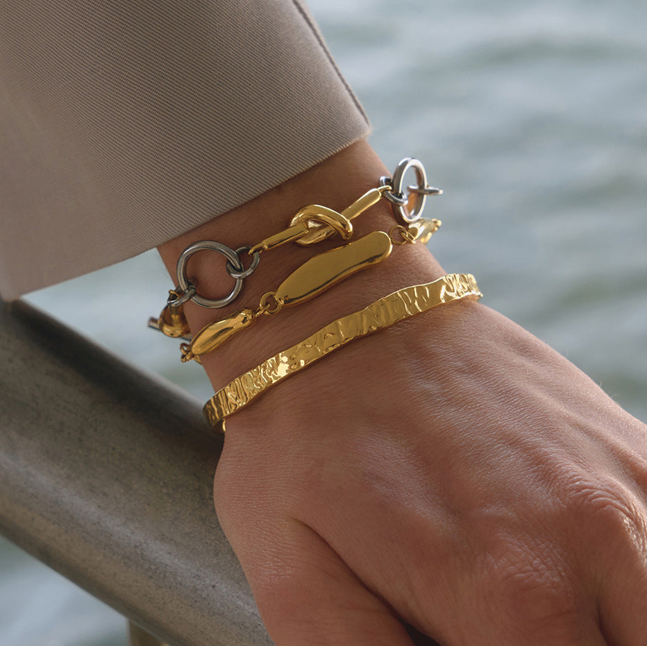 Damen Armreif mit ergonomischem Design aus hypoallergenem Edelstahl Shop Nory