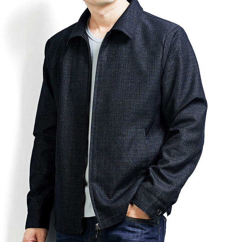 Herren Elegante Übergangsjacke im Blouson-Stil aus strukturierter Wollmischung mit verdecktem Reißverschluss Shop Nory
