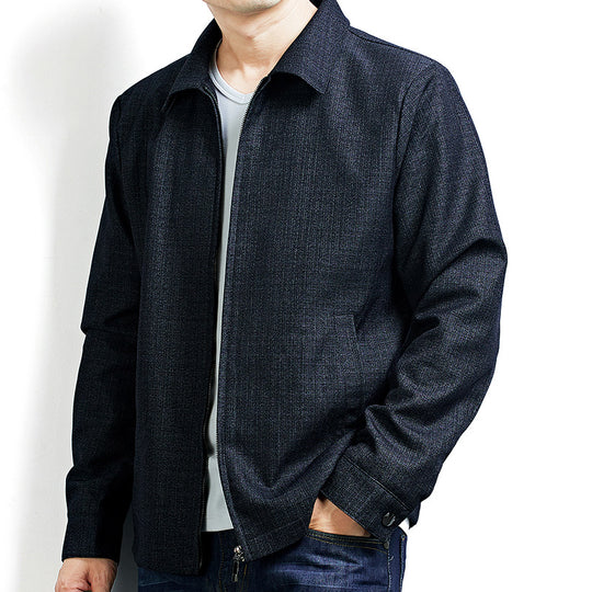 Herren Elegante Übergangsjacke im Blouson-Stil aus strukturierter Wollmischung mit verdecktem Reißverschluss Shop Nory