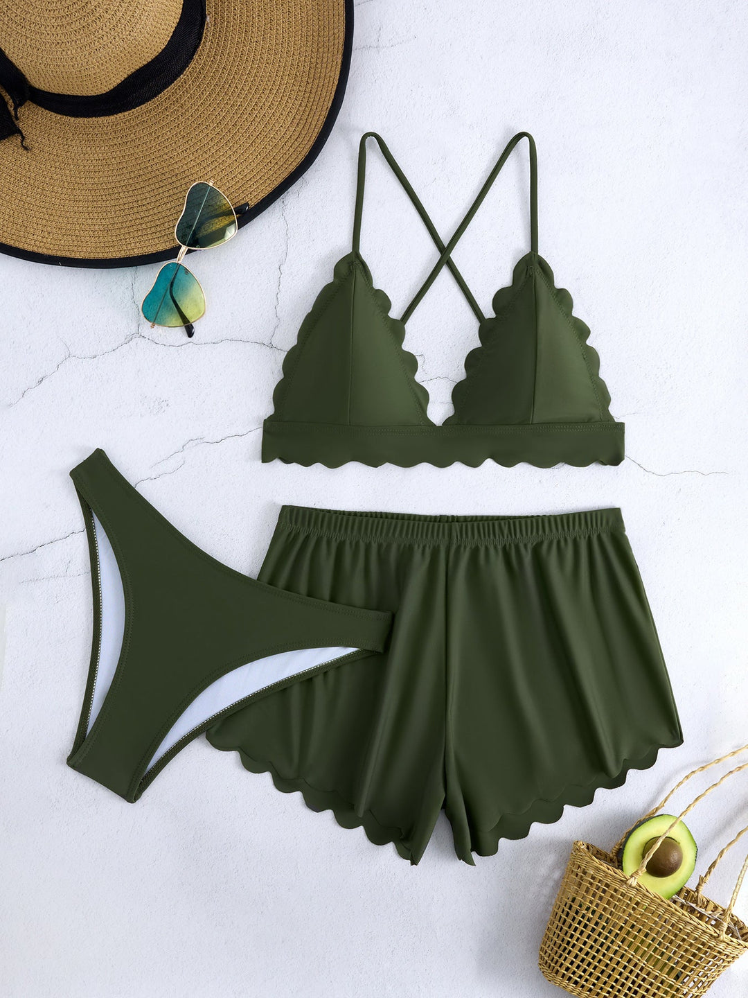 Damen Triangel-Bikini mit Shorts
