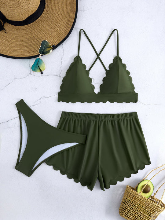 Damen Triangel-Bikini mit Shorts