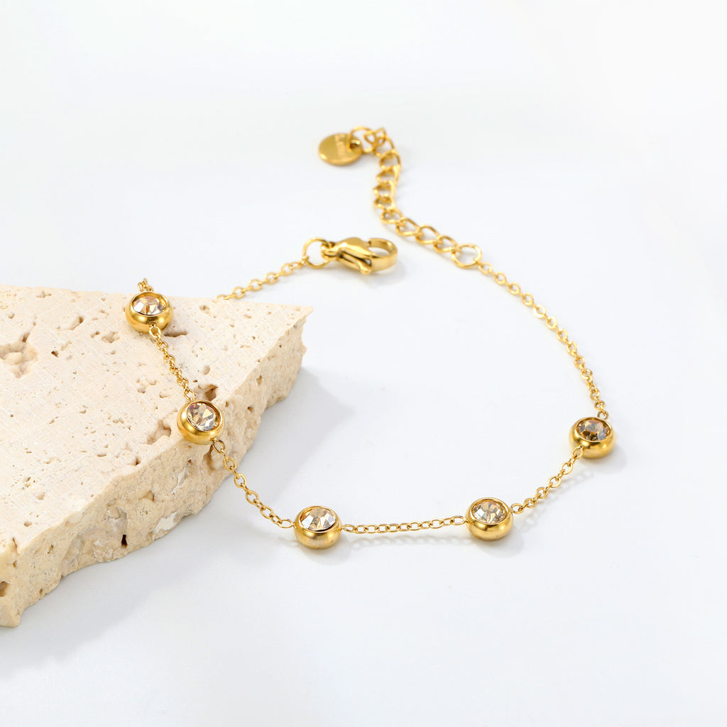 Damen zarte Armbanduhr mit funkelnden Kristallakzenten und eleganter Edelstahl-Beschichtung Shop Nory