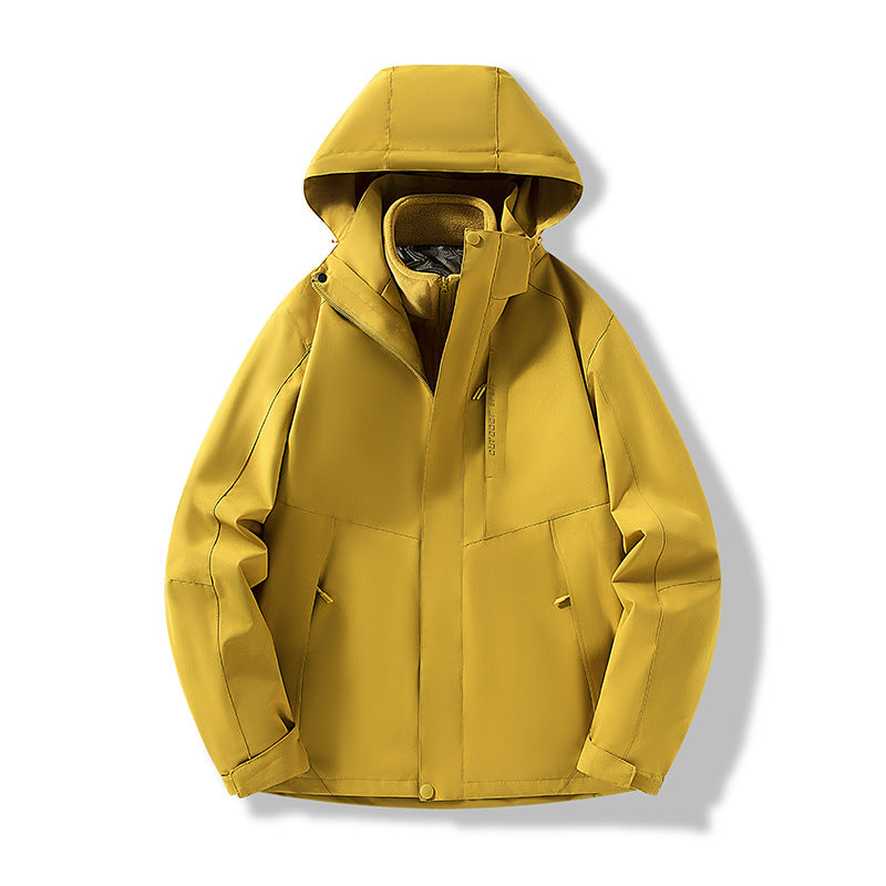 Herren Minimalistische City-Outdoorjacke mit verschweißten Nähten, verstellbarer Kapuze und Thermofutter Shop Nory