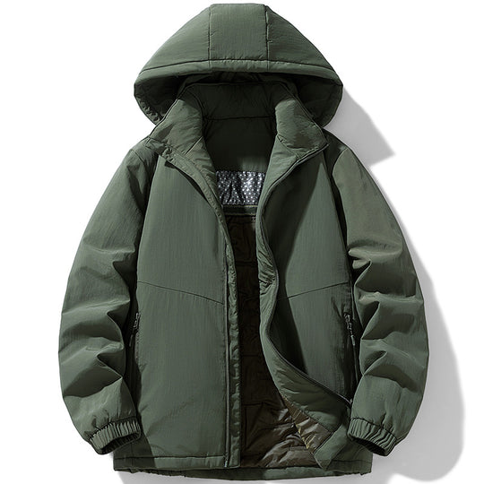 Herren Gepolsterte Thermo-Winterjacke mit Kapuze, wasserabweisender Außenhaut und Reißverschlusstaschen Shop Nory