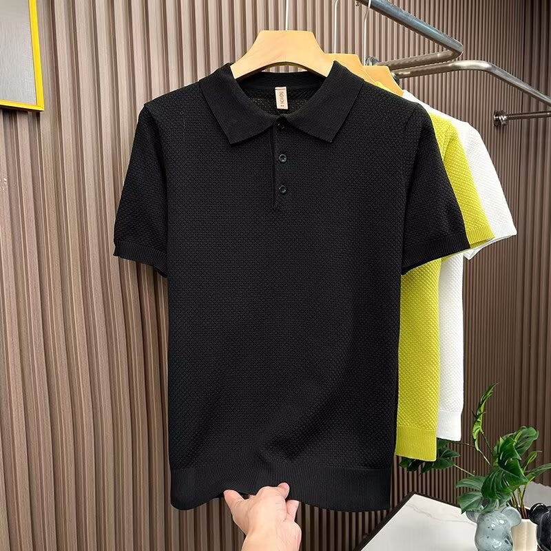 Herren Modisches Kurzarm-Polohemd mit Struktur Shop Nory