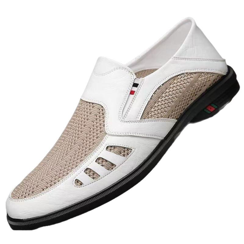 Herren Atmungsaktive Slipper aus Leder Shop Nory