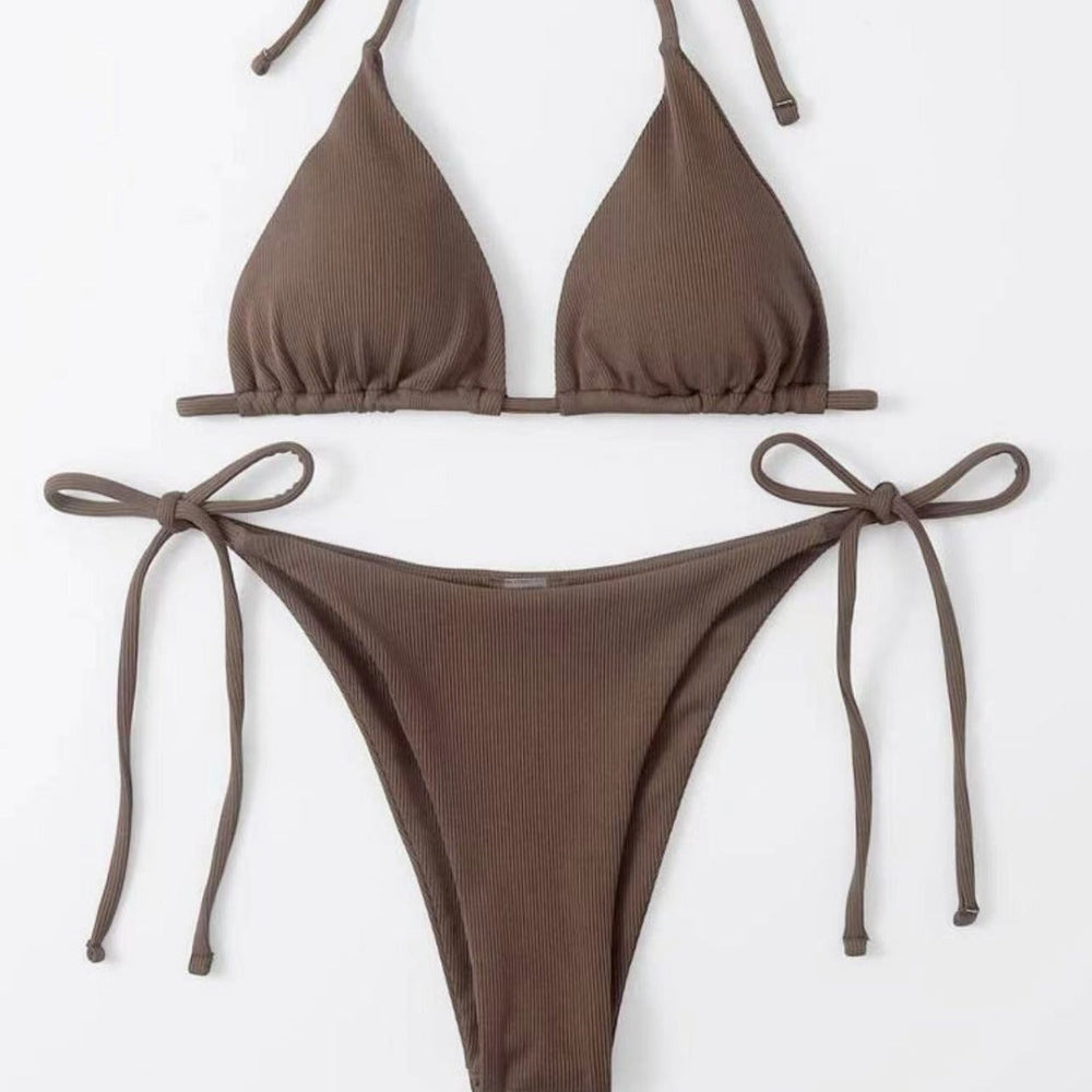Damen Triangel-Bikini mit raffinierter Rüschung