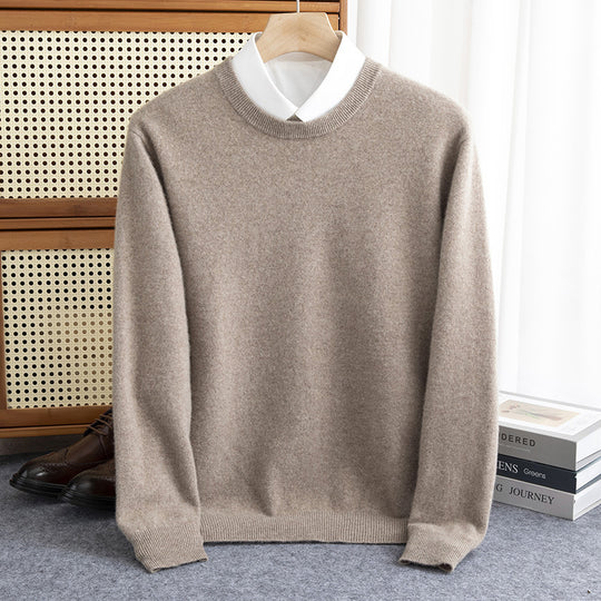 Herren Schlichter Rundhals-Feinstrickpullover kaschmirähnliche Haptik mit gerippten Abschlüssen Shop Nory