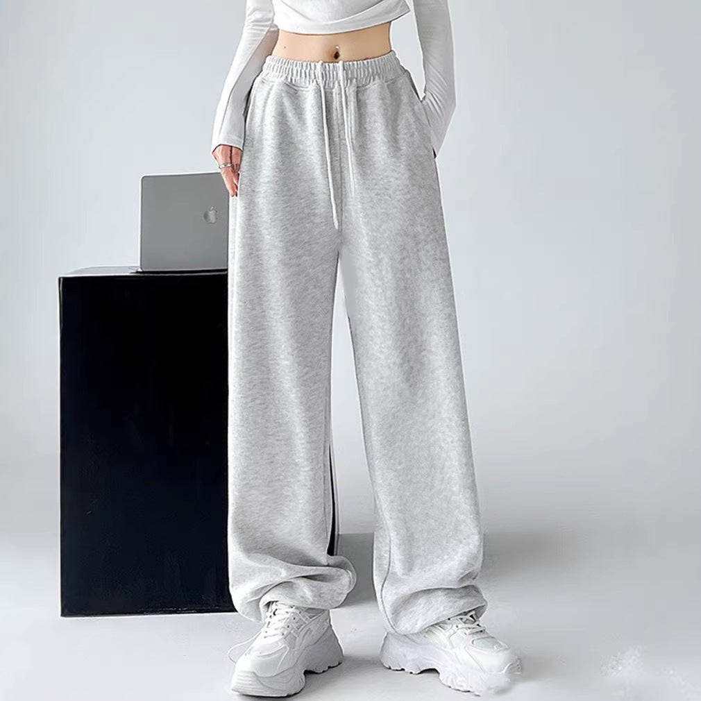 Damen nan extraweite Palazzo-Sweathose mit hohem Komfortbund, seitlichen Eingrifftaschen, Schlitz am Saum und Kordelzug Shop Nory