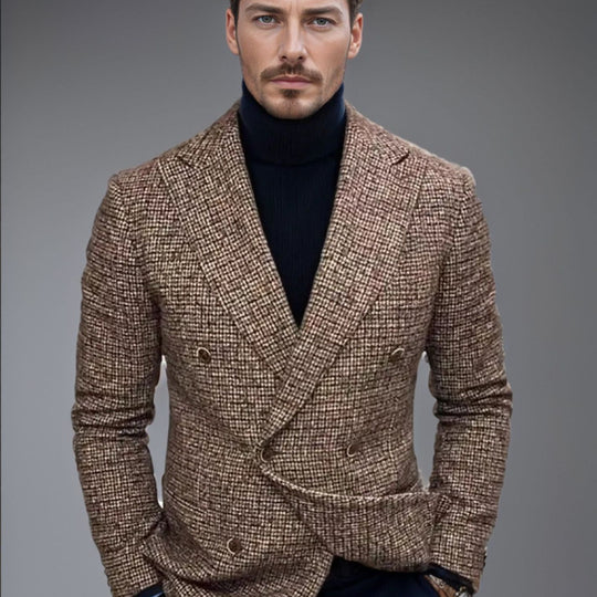 Herren Doppelreihiges Tweed-Sakko mit markantem Revers und taillierter Silhouette Shop Nory