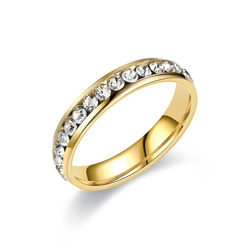 Damen Ring mit funkelndem Zirkonia-Besatz und eleganter Goldoberfläche Shop Nory
