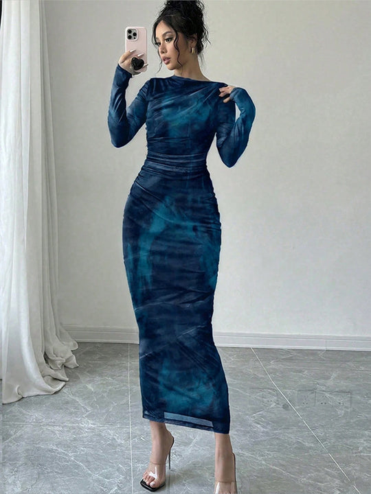Damen Elegantes Wickelkleid mit Struktur Shop Nory
