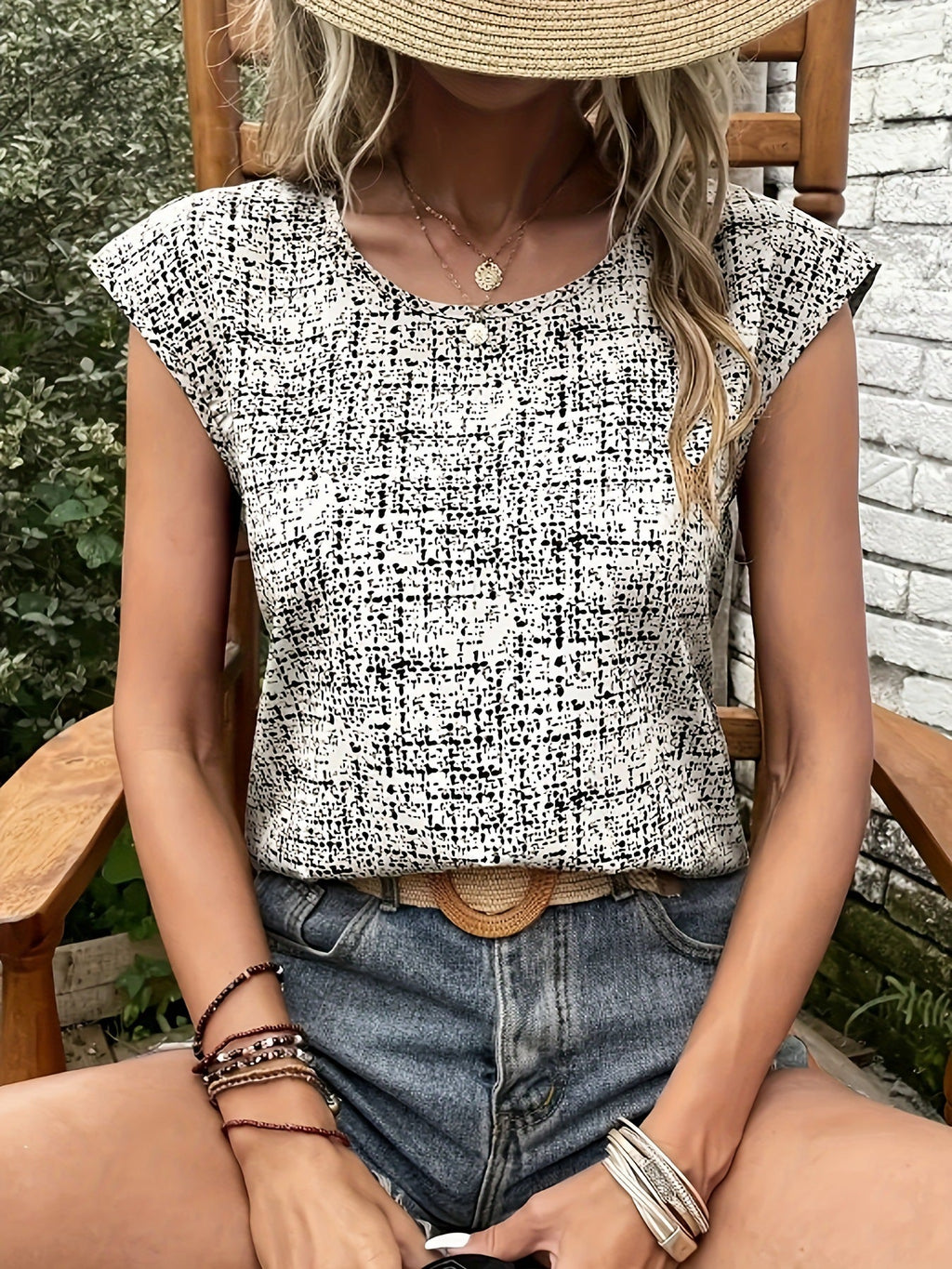 Damen Casual Shirt mit modernem Grafikdruck Shopnory