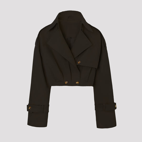 Damen Kurzjacke im Trenchcoat‑Stil mit weitem Revers Shop Nory