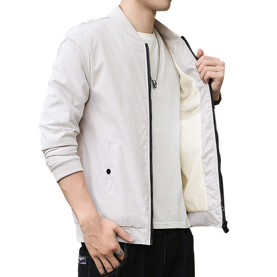 Herren Minimalistische Leichte Bomberjacke mit mattierter Microfaser-Außenlage und kontrastierendem Reißverschluss Shop Nory