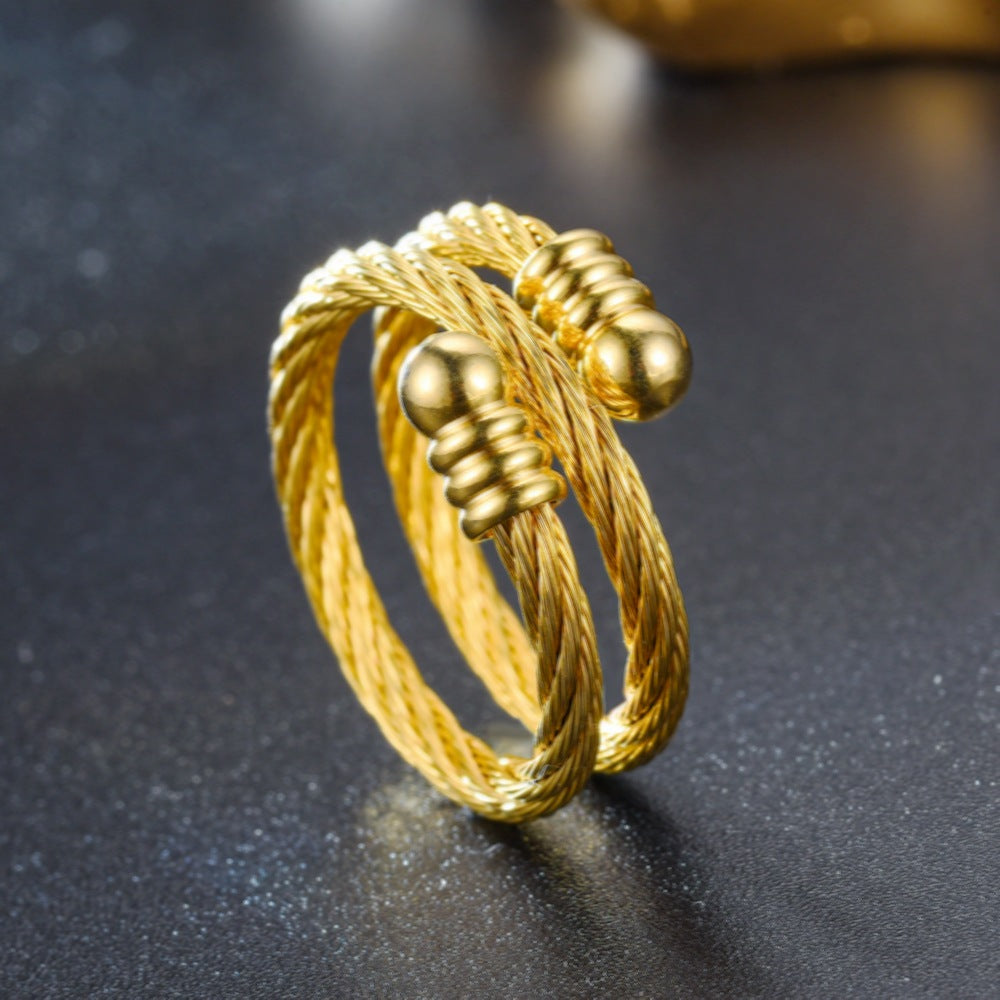 Damen Ring mit doppeltem Drahtdesign und stilvollen Akzenten Shop Nory