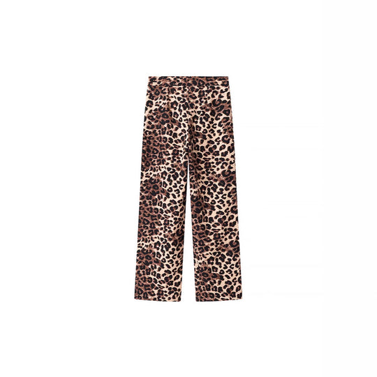 Damen Weite High‑Waist Palazzo‑Hose mit Leopardenmuster und fließendem Fall Shop Nory