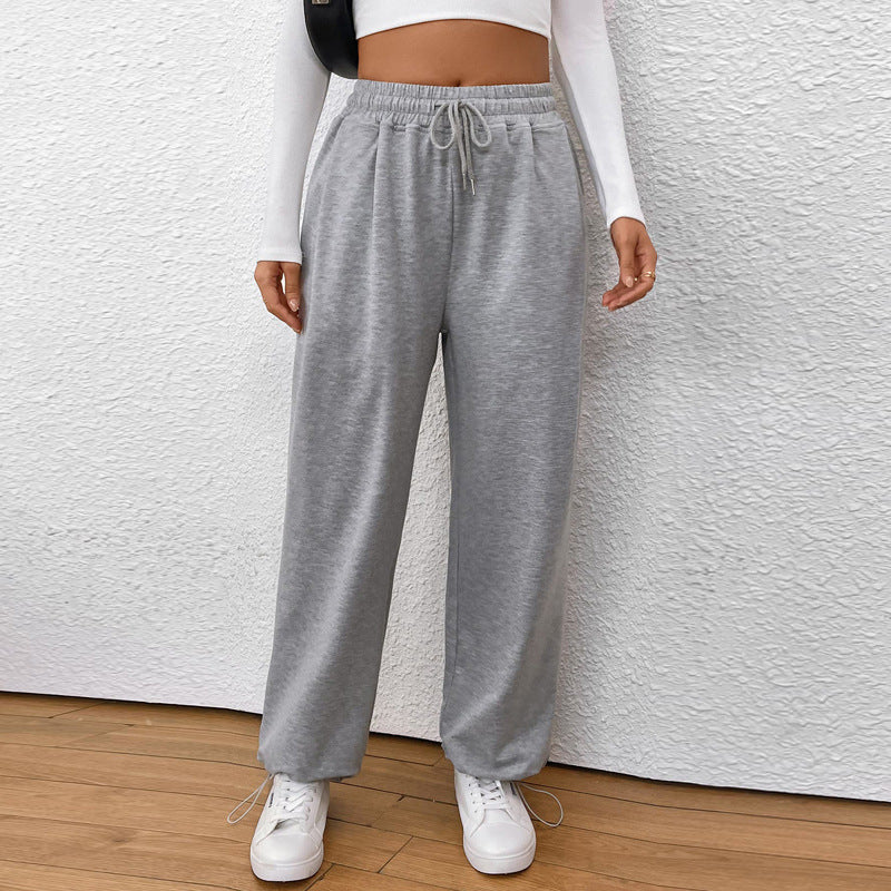 Damen weite Sweatpants mit elastischem Bund, Kordelzug und verstellbarem Saum Shop Nory